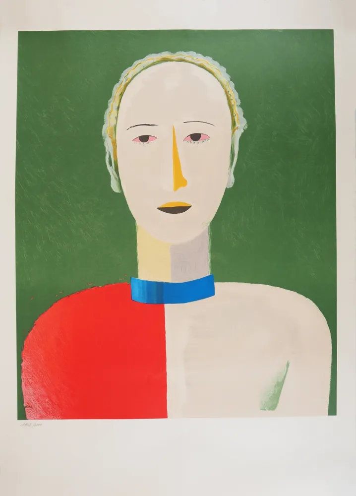 Lithograph Malevitch - Portrait souriant