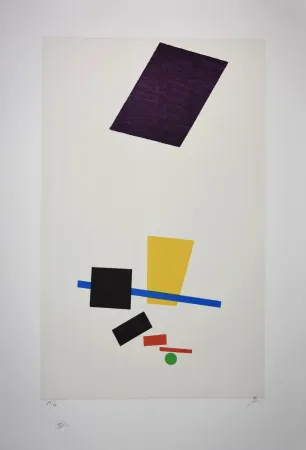 Lithograph Malevitch - Réalité peinte d'un joueur de football / Painterly Realism of a Football Player, 1915