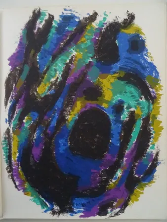 Lithograph Manessier - Composition