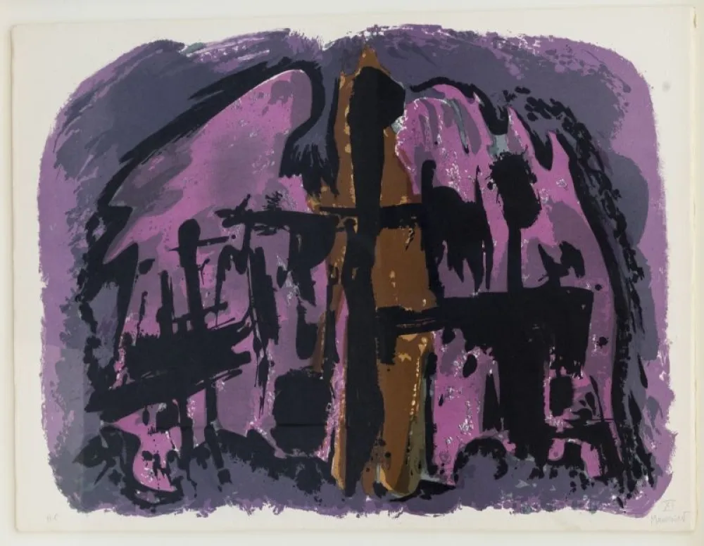 Lithograph Manessier - Composition abstraite