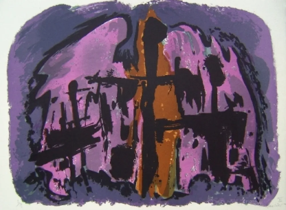 Lithograph Manessier - Composition XI