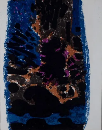 Lithograph Manessier - Eau souterraine / Tache noire