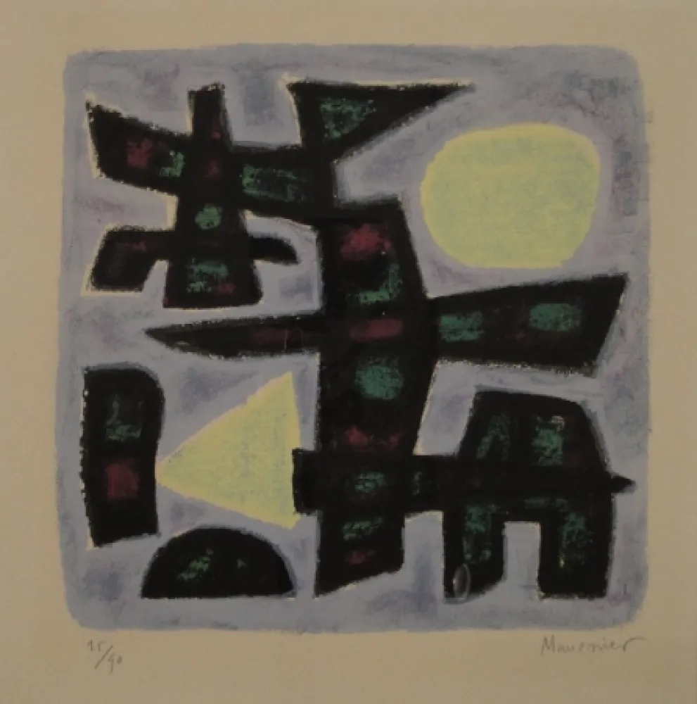 Lithograph Manessier - Hiver en Holland