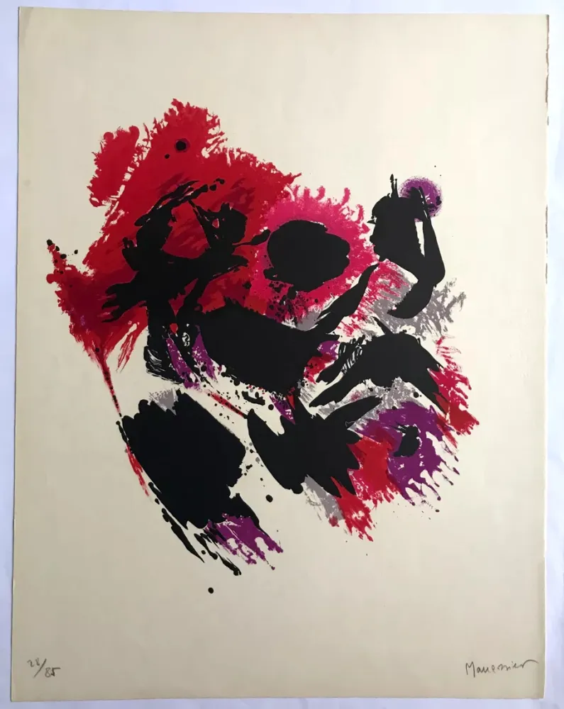 Lithograph Manessier - La Tache rouge