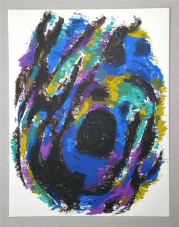 Lithograph Manessier - Le Nid