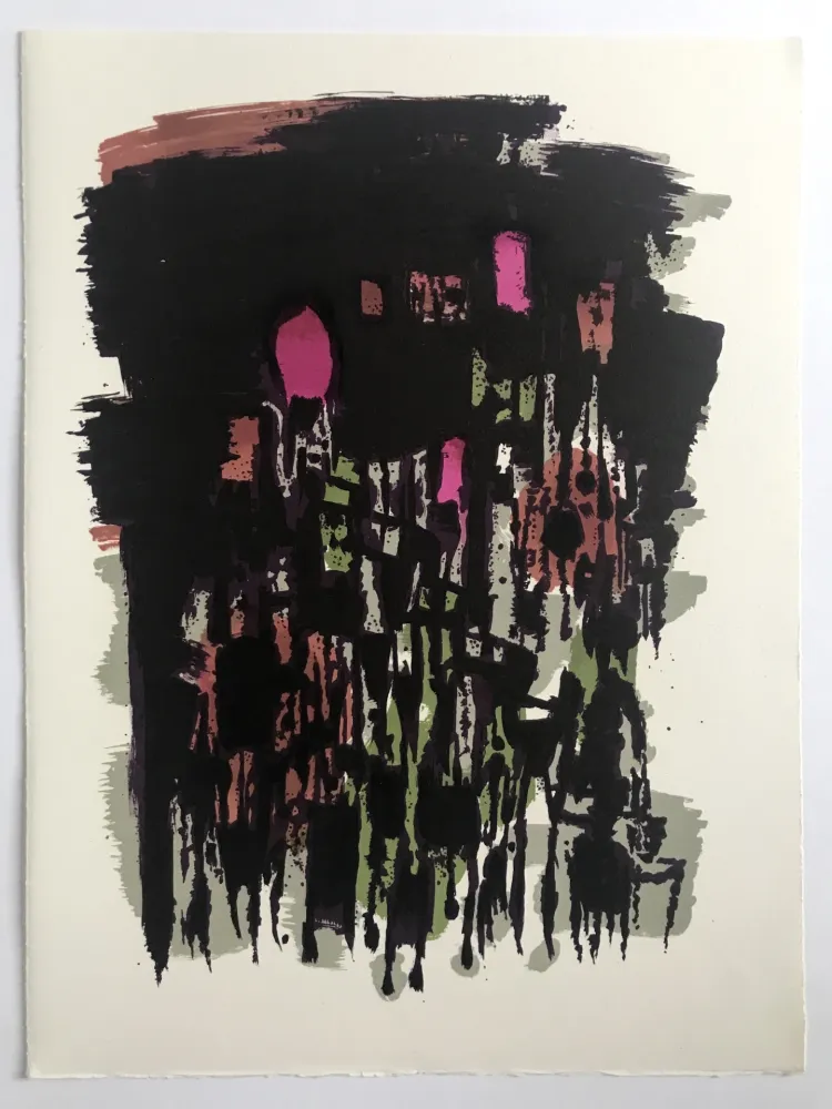 Lithograph Manessier - L'enfant dans la cité des ombres III : Le Capharnaüm