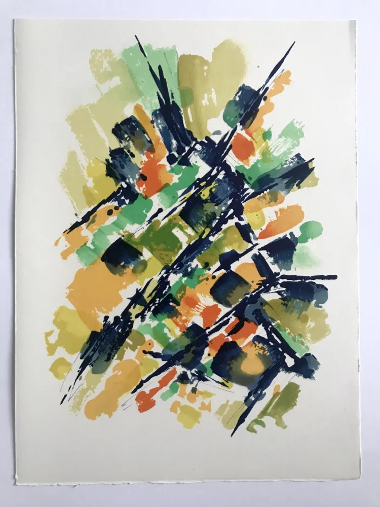 Lithograph Manessier - L'enfant dans la cité des ombres IV : La Villa Montmorency