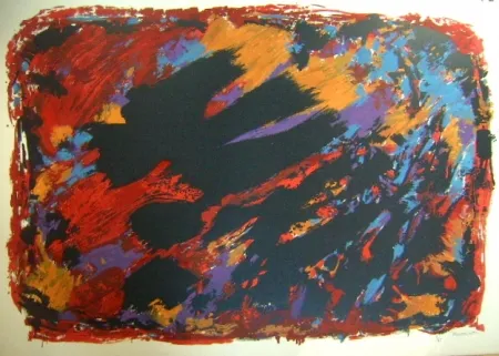 Lithograph Manessier - Procès de Burgos I