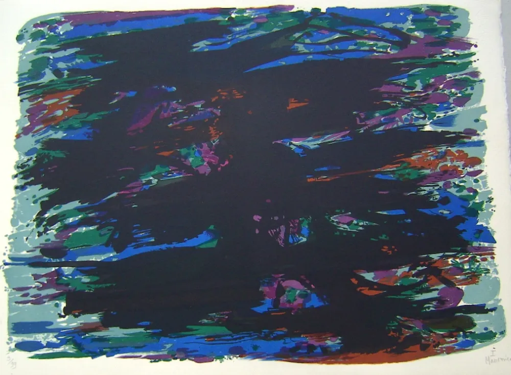 Lithograph Manessier - Suite de Paques 1, Le Jardin des Oliviers