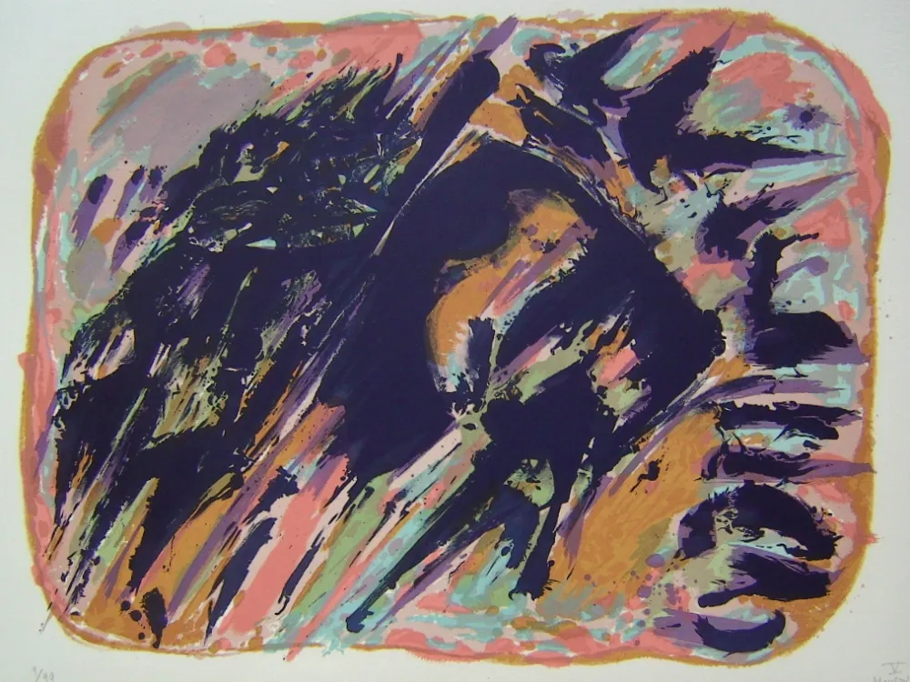 Lithograph Manessier - Suite de Paques V, Le Chant du coq