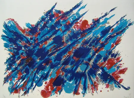 Lithograph Manessier - Suite de Paques X, Le Sang et l'eau