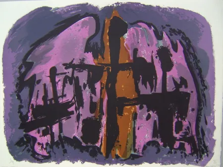 Lithograph Manessier - Suite de Paques XI, La Mise au tombeau