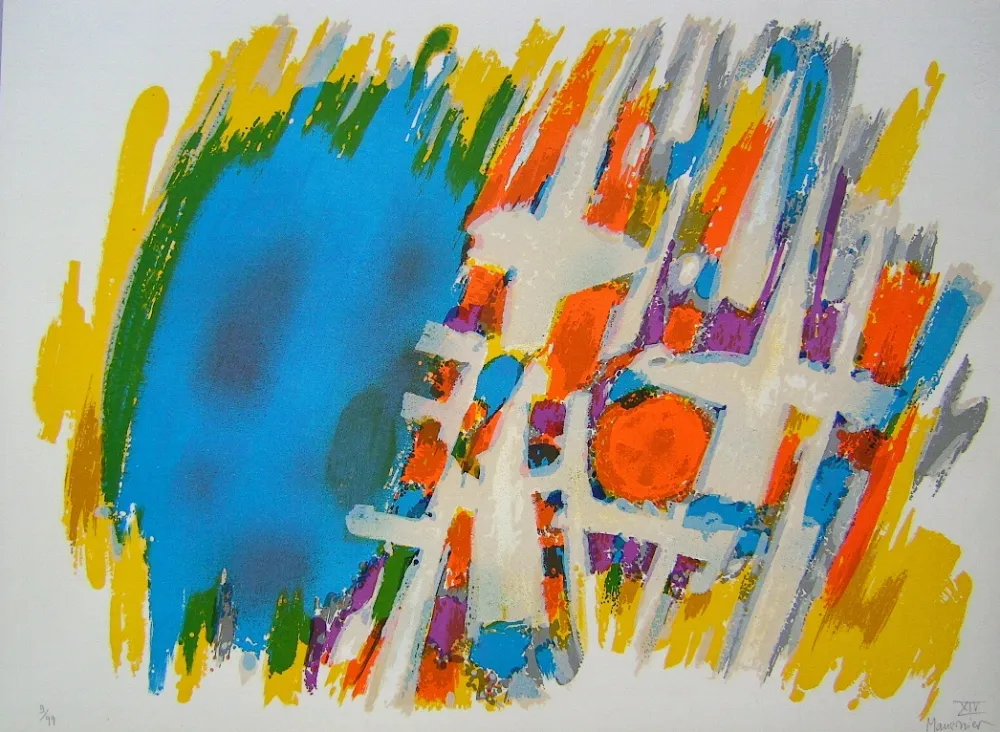 Lithograph Manessier - Suite de Paques XIV, Le Message de l'ange/Matin de Paques