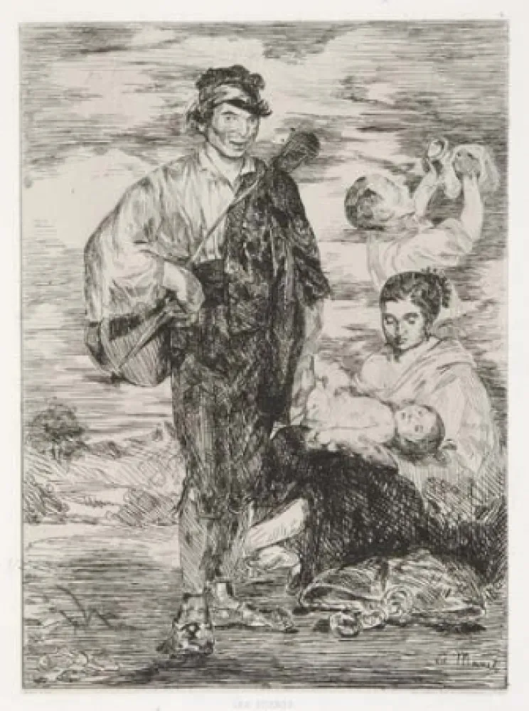 Etching Manet - Les gitanos, in 