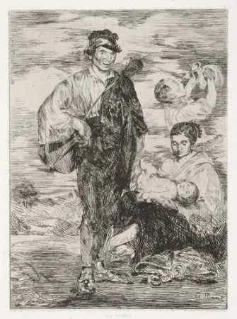Etching Manet - Les gitanos, in 