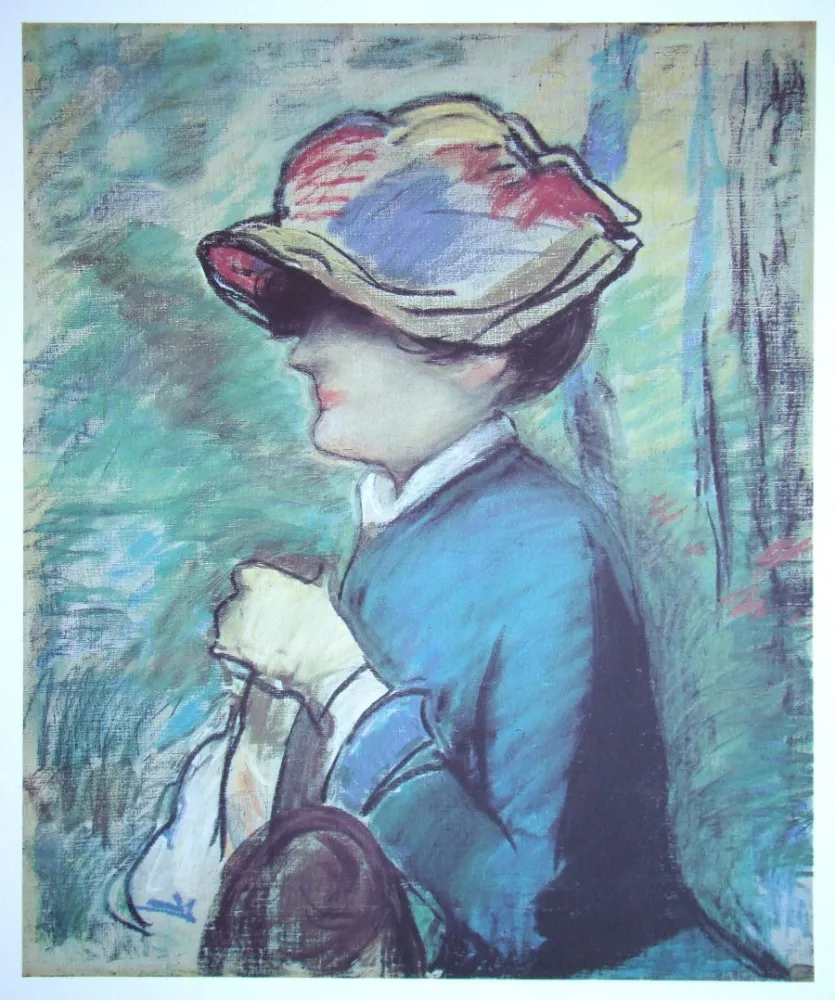 Lithograph Manet - Portrait d'une femme avec chapeau