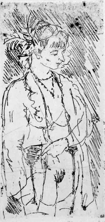 Engraving Manfredi - La modella dal naso lungo