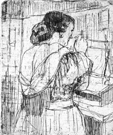 Engraving Manfredi - Nel camerino