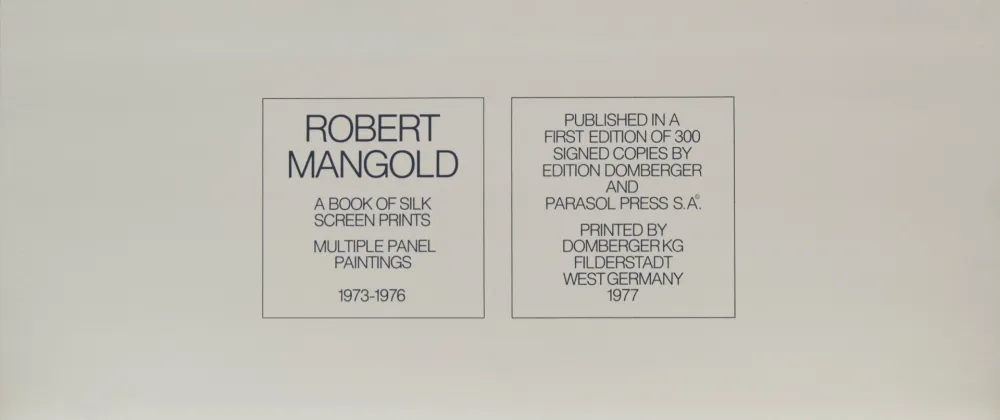 Screenprint Mangold - A book of silkscreen prints