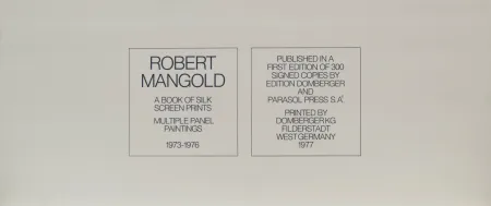 Screenprint Mangold - A book of silkscreen prints