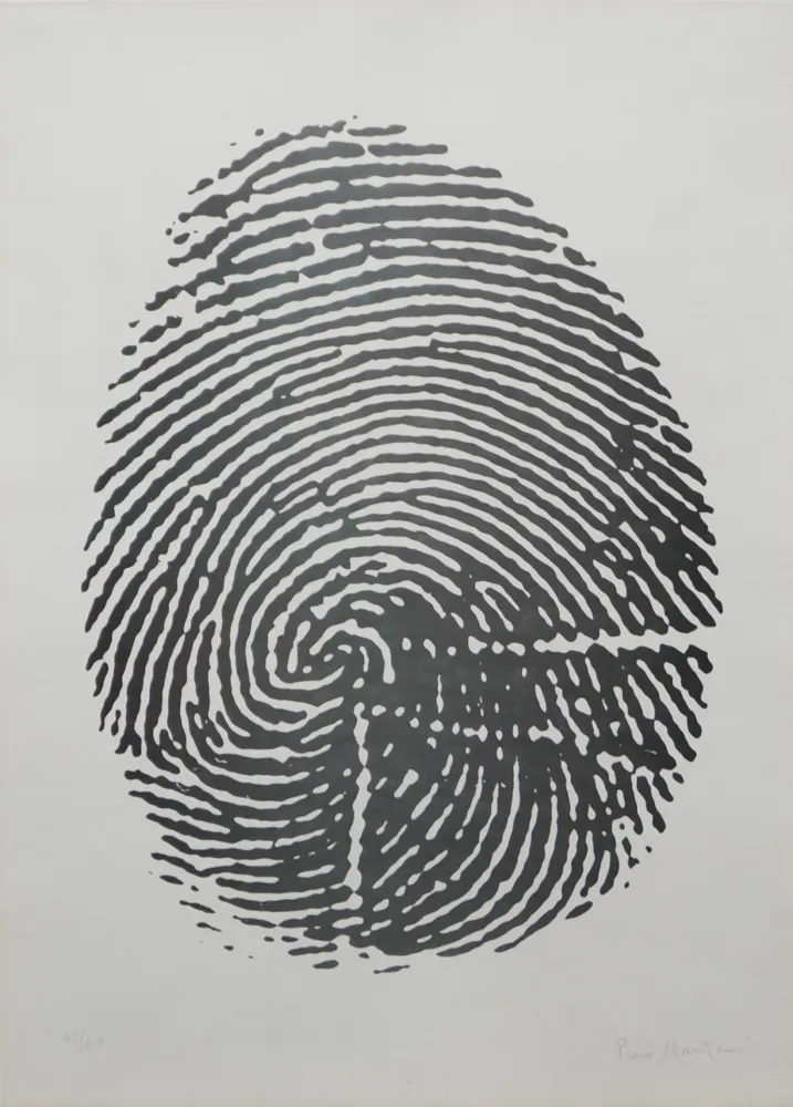 Lithograph Manzoni - Impronta del pollice destro
