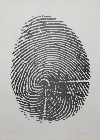 Lithograph Manzoni - Impronta del pollice destro