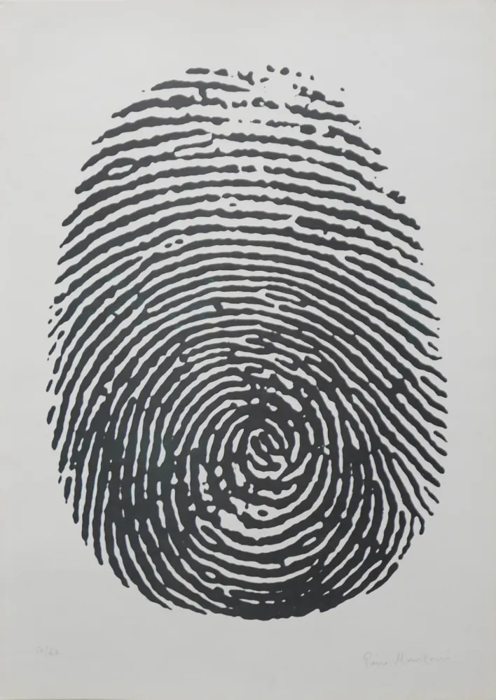 Lithograph Manzoni - Impronta del pollice sinistro