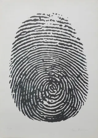 Lithograph Manzoni - Impronta del pollice sinistro