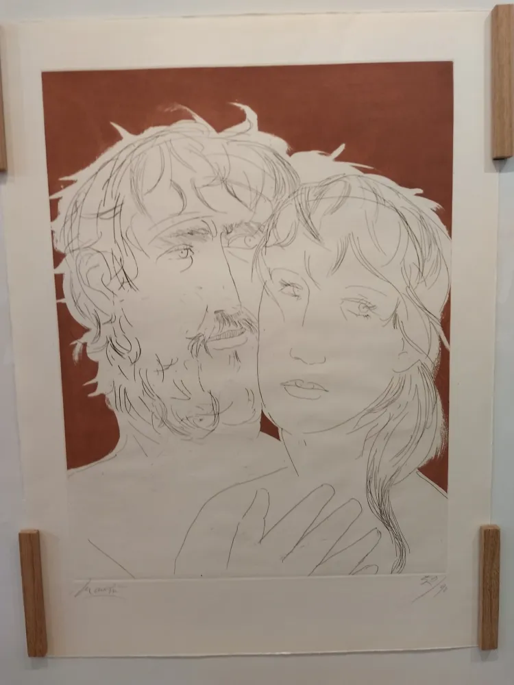 Lithograph Manzu - Hommage a Picasso