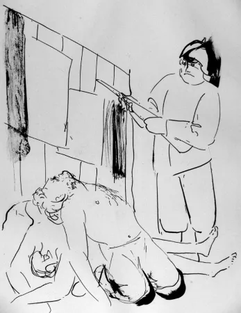 Lithograph Manzu - I martiri di Piazza Loreto