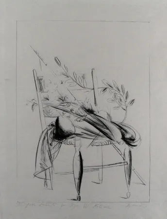 Lithograph Manzu - Natura morta