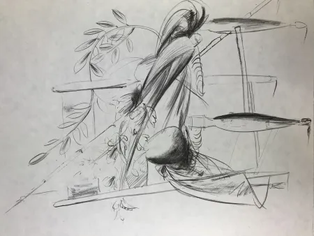 Lithograph Manzu - Natura Morta 