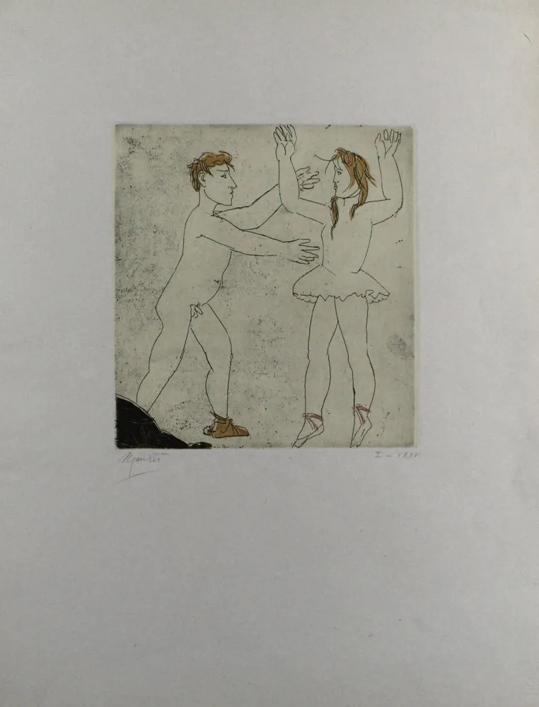 Etching And Aquatint Manzu - Passo di danza I