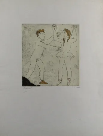 Etching And Aquatint Manzu - Passo di danza I