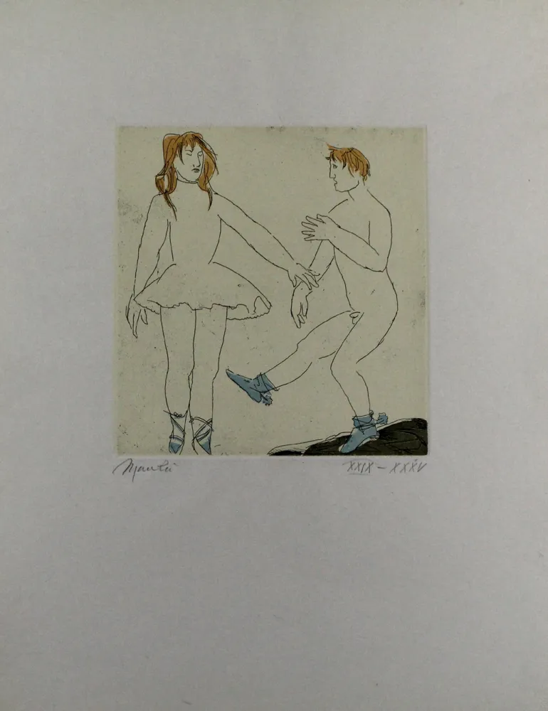 Etching And Aquatint Manzu - Passo di danza II