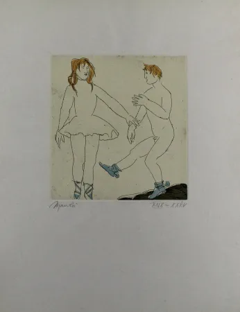 Etching And Aquatint Manzu - Passo di danza II