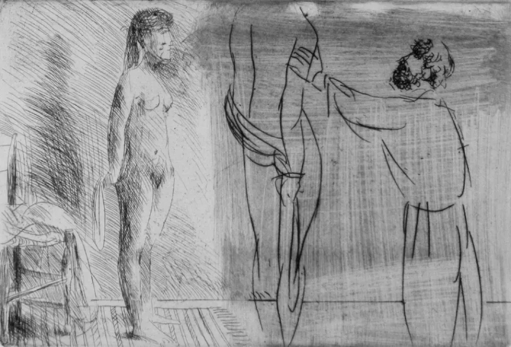 Engraving Manzu - Scultore nello studio