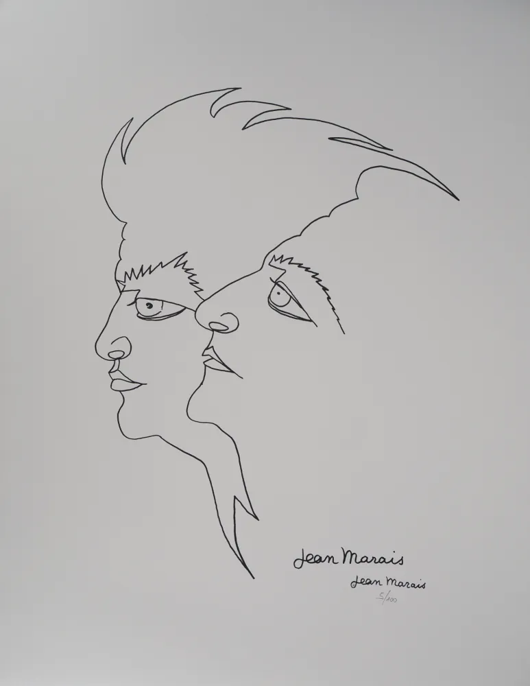 Lithograph Marais  - Jean Gabin et Moi