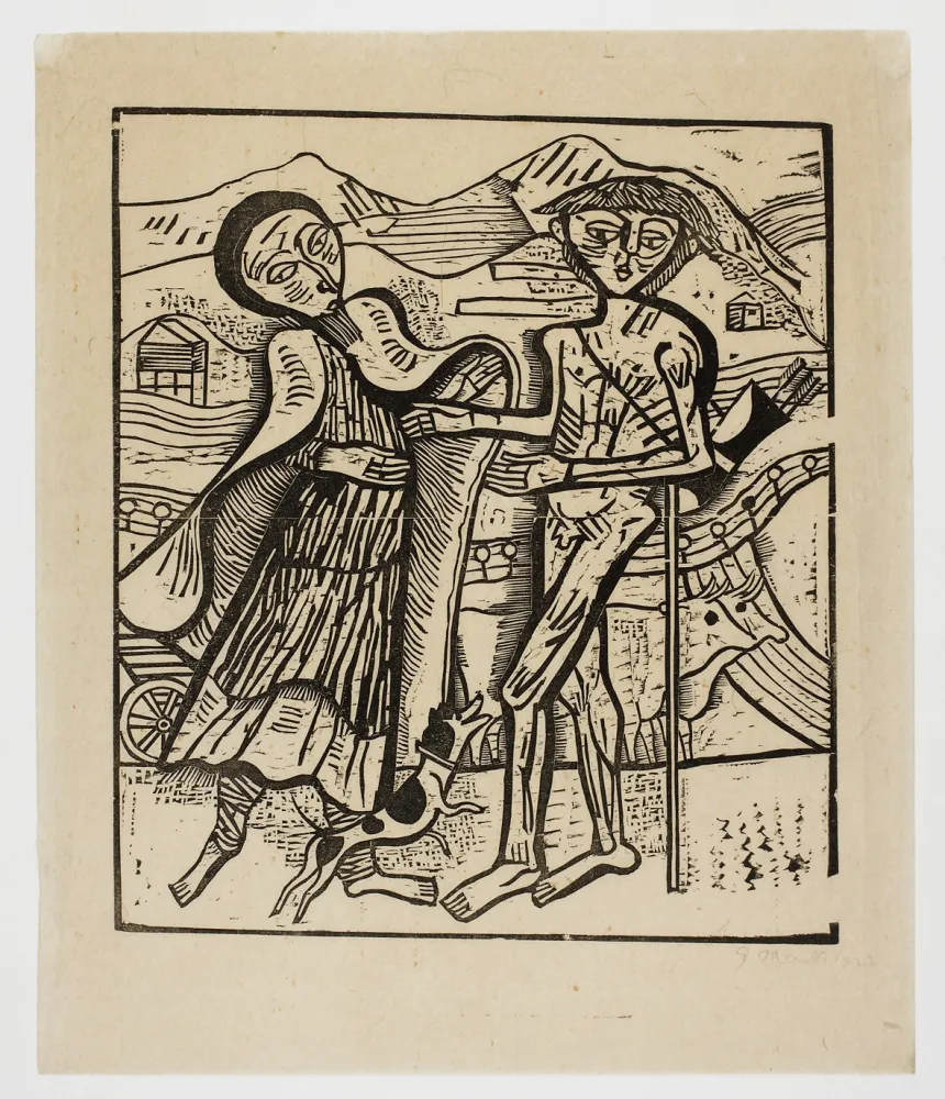 Woodcut Marcks - Jacob und Esau (Jacob and Esau)