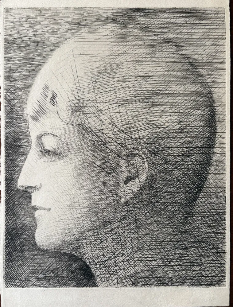 Etching Marcoussis - La mère de l'artiste en 1900