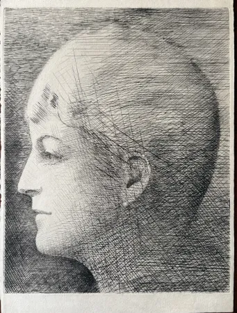 Etching Marcoussis - La mère de l'artiste en 1900