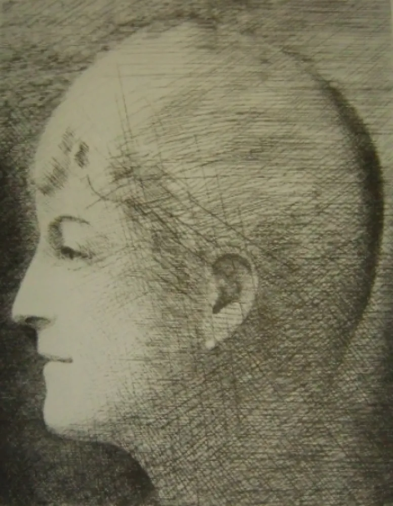 Etching Marcoussis - La mère de l'artiste en 1900