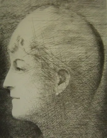 Etching Marcoussis - La mère de l'artiste en 1900