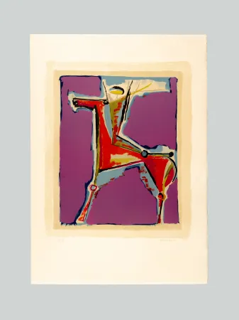 Lithograph Marini - Arciere viola