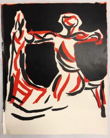 Lithograph Marini - Cavalier,