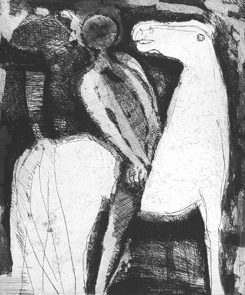 Engraving Marini - Cavaliere