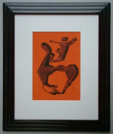 Lithograph Marini - Cheval et Cavalier