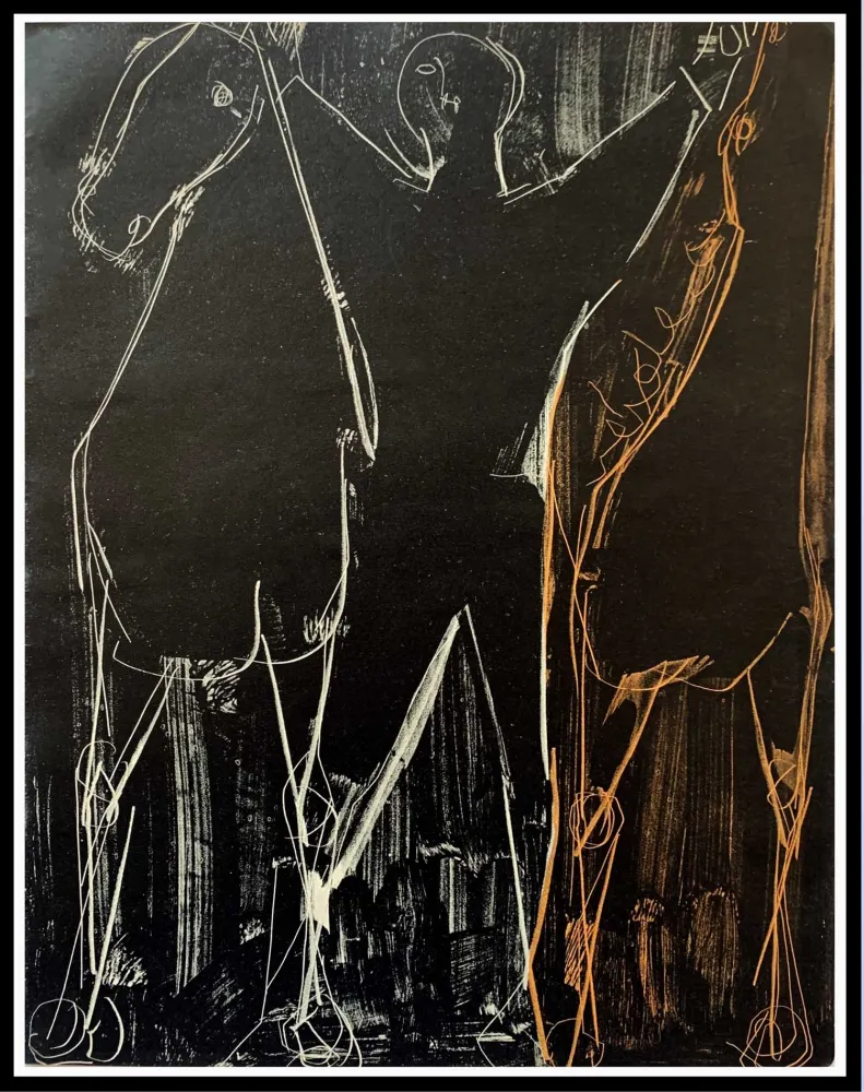 Lithograph Marini - CHEVAUX ET CAVALIER