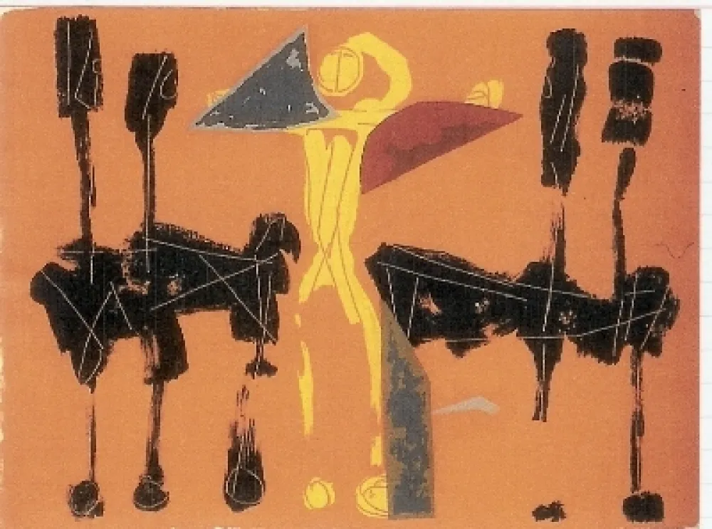 Lithograph Marini - Chevaux et Cavaliers IV