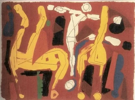 Lithograph Marini - Chevaux et Cavaliers V